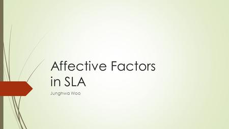 Affective Factors in SLA