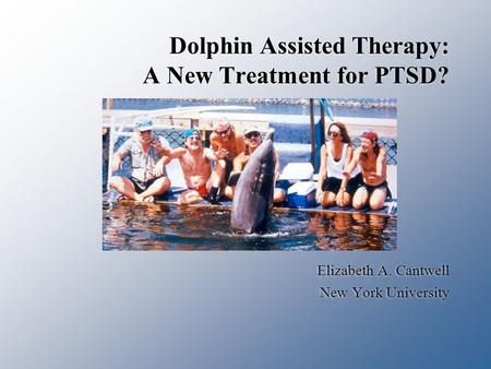 Dolphin Assisted Therapy: A New Treatment for PTSD? Elizabeth A. Cantwell New York University Elizabeth A. Cantwell New York University.