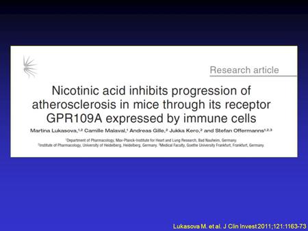 Lukasova M. et al. J Clin Invest 2011;121:1163-73.