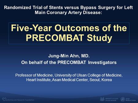 Introduction Recent guidelines considered PCI to be a potential alternative to CABG for ULMCA stenosis, based on several large registries and randomized.