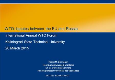 WTO disputes between the EU and Russia