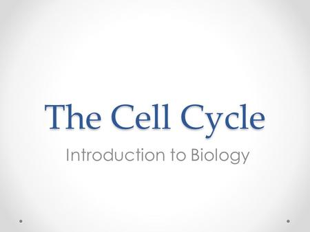 Introduction to Biology