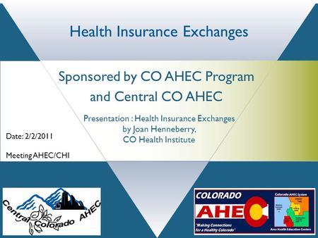 A Presentation of the Colorado Health Institute 303 E. 17 th Avenue, Suite 930 Denver, Colorado 80203 (Twitter)