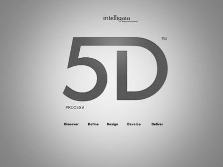 DiscoverDefineDesignDevelopDeliver PROCESS TM. Intelligaia Technology confidential & proprietary Discover Overview: Gather information, brainstorm, competitive.