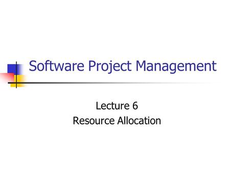 Software Project Management