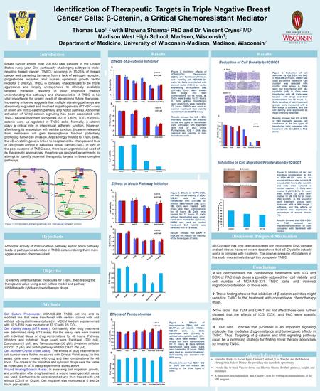 Breast cancer affects over 200,000 new patients in the United States every year. One particularly challenging subtype is triple- negative breast cancer.