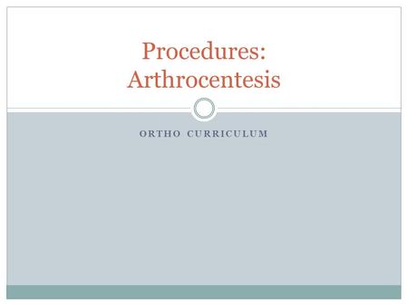 Procedures: Arthrocentesis