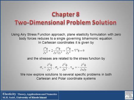 Chapter 8 Two-Dimensional Problem Solution