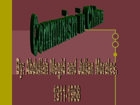 What is Communism? It is an economic system in which all products are own by the people. There is no private property, and everything is distributed equally.