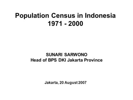 Population Census in Indonesia