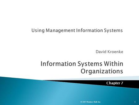 Using Management Information Systems