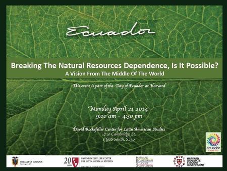 An Economic Perspective on the Natural Resource Curse and Its Implications for a Developing Country Jeffrey Frankel Harpel Professor of Capital Formation.