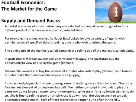 A market is a series of individual exchanges conducted by pairs of consenting parties for a defined product or service over a specific period of time.