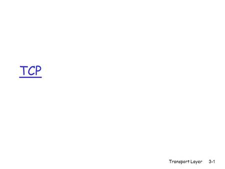 Transport Layer3-1 TCP. Transport Layer3-2 TCP: Overview RFCs: 793, 1122, 1323, 2018, 2581 r full duplex data: m bi-directional data flow in same connection.