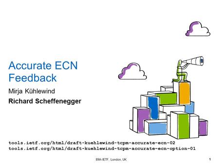 Mirja Kühlewind Richard Scheffenegger tools.ietf.org/html/draft-kuehlewind-tcpm-accurate-ecn-02 tools.ietf.org/html/draft-kuehlewind-tcpm-accurate-ecn-option-01.