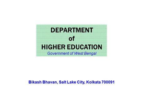 DEPARTMENT of HIGHER EDUCATION