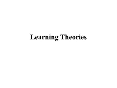 Learning Theories. A Life of Crime? Could you go out tomorrow and embark on a life of crime? What would you do? How would you do it?