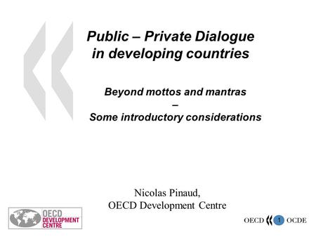 Public – Private Dialogue in developing countries