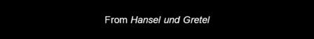 From Hansel und Gretel. An old witch dwells deep in the woods, with powers from the devil.