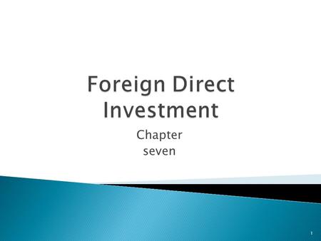 Foreign Direct Investment