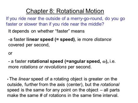 Chapter 8: Rotational Motion