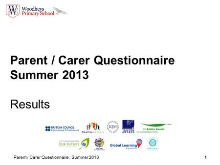 1Parent / Carer Questionnaire : Summer 20131 Parent / Carer Questionnaire Summer 2013 Results.