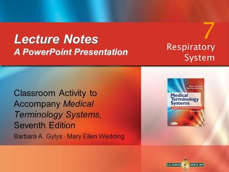 Lecture Notes A PowerPoint Presentation