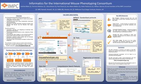 Users can now register interest in genes Will receive updates on knockout strain production mousephenotype.org The IMPC home page that provides access.