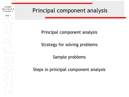 Principal component analysis