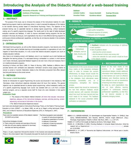 Introducing the Analysis of the Didactic Material of a web-based training 1 - ABSTRACT Evaluation Tools  The Analysis of the Didactic Material Checklist: