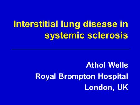 Interstitial lung disease in systemic sclerosis