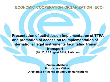 Presentation of activities on implementation of TTFA and promotion of accession to/implementation of international legal instruments facilitating transit.