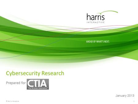 1 Cybersecurity Research Prepared for © Harris Interactive January 2013.