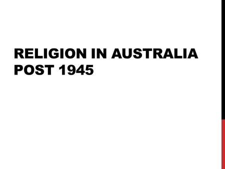 Religion in Australia post 1945