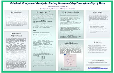 Introduction Principal Component Analysis is the study of the underlying dimensionality of data sets. Often data sets will have many variables, many of.