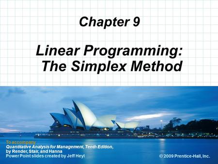 Linear Programming: The Simplex Method