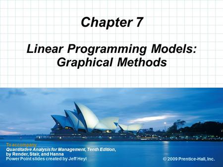 Linear Programming Models: Graphical Methods