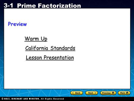 Preview Warm Up California Standards Lesson Presentation.