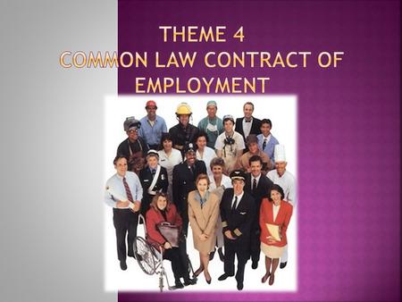 Theme 4 Common Law Contract of Employment