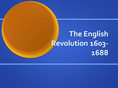 The English Revolution