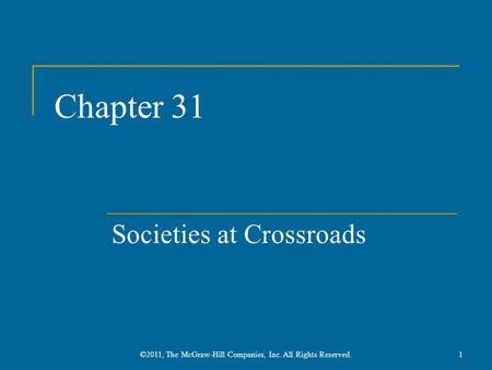 Societies at Crossroads