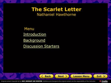 The Scarlet Letter Nathaniel Hawthorne