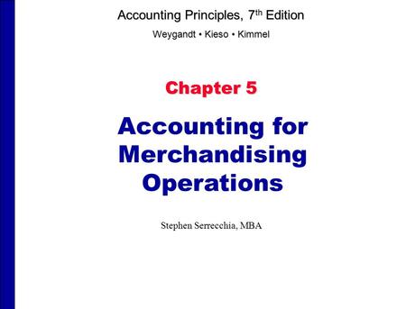 Accounting for Merchandising Operations