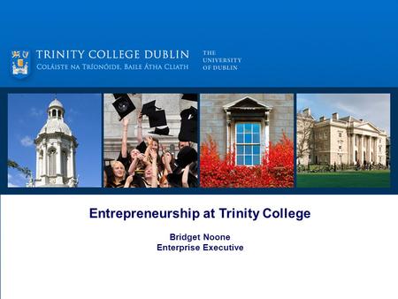 Entrepreneurship at Trinity College Bridget Noone Enterprise Executive.