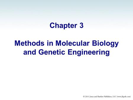 Methods in Molecular Biology and Genetic Engineering