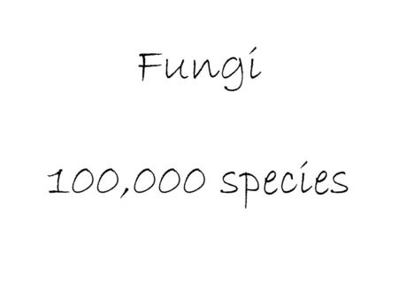 Fungi 100,000 species. Characteristics Eukaryote: with chitonous cell wall, no chloroplasts Reproduction – Asexual – budding – in yeast cells – Sexual.