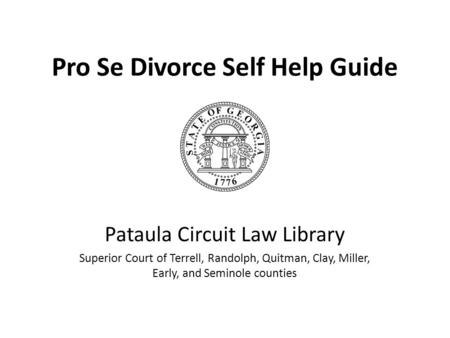 Pro Se Divorce Self Help Guide