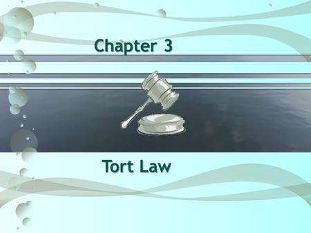 Chapter 3 Tort Law.