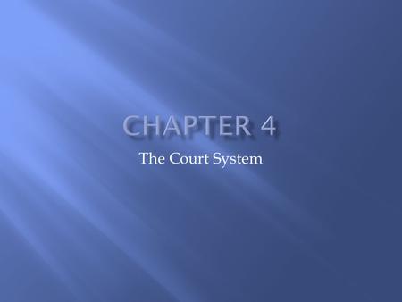 The Court System.  Judge: decide all legal issues in a lawsuit. If no jury, the judge’s job also includes determining the facts of the case.  Plaintiff.