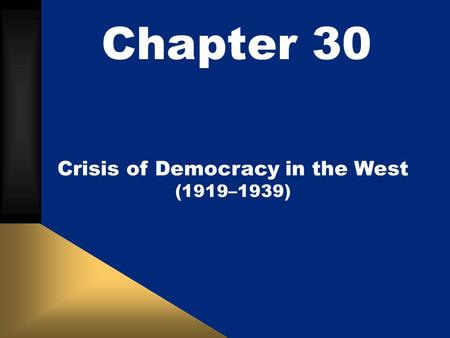 Crisis of Democracy in the West